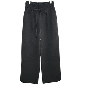 Vintage New Vogue Heavy Wide Leg Pull On Pants Wool Blend Dark Gray Size S